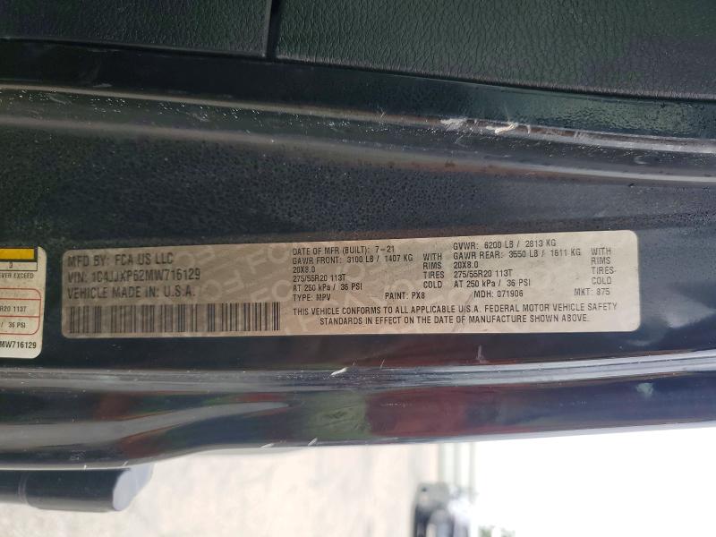 Продаж на аукціоні авто 2021 Jeep Wrangler Unlimited, vin: 1C4JJXP62MW716129, номер лоту: 49807476