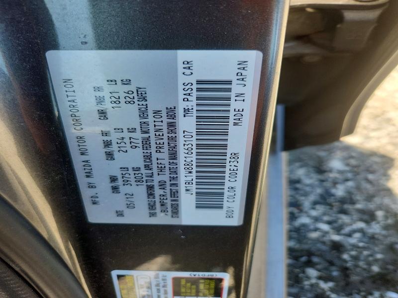 Aukcja sprzedaży 2012 Mazda 3, vin: JM1BL1W88C1663107, numer aukcji: 50414936