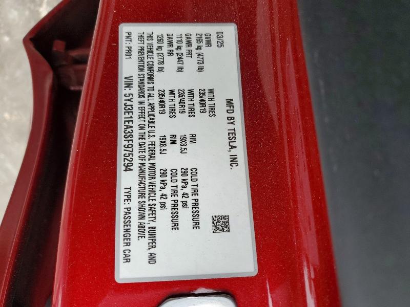 Продажа на аукционе авто 2025 Tesla Model 3, vin: 5YJ3E1EA3SF975294, номер лота: 51033226