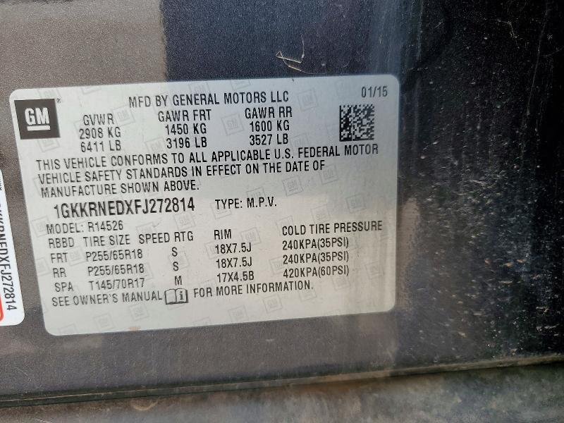 Продажа на аукционе авто 2015 Gmc Acadia, vin: 1GKKRNEDXFJ272814, номер лота: 50116046