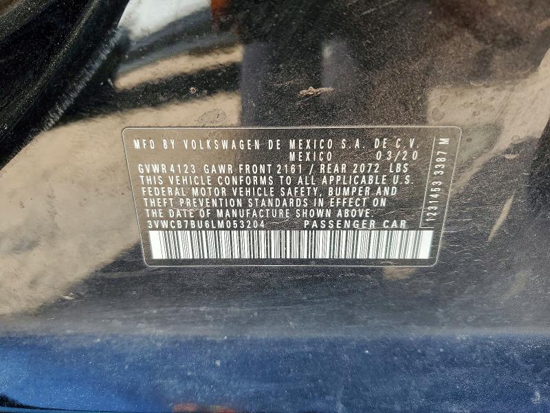 Продажа на аукционе авто 2020 Volkswagen Jetta, vin: 3VWCB7BU6LM053204, номер лота: 49631826