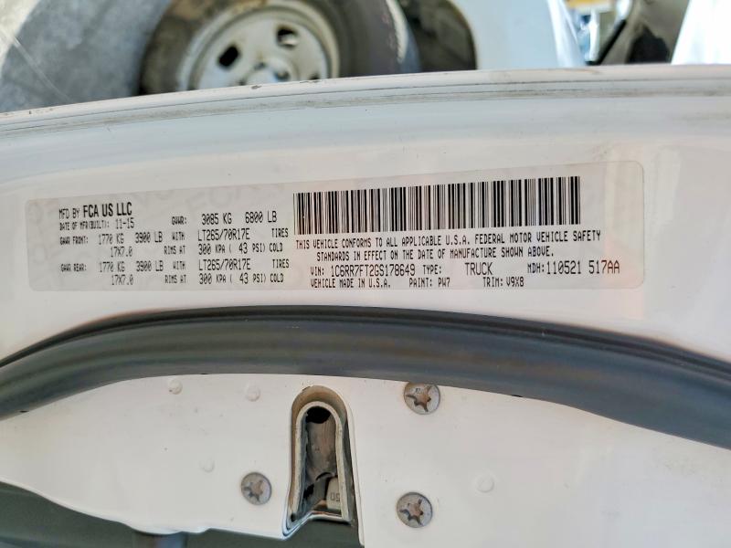 Продажа на аукционе авто 2016 Ram 1500, vin: 1C6RR7FT2GS178649, номер лота: 50016196