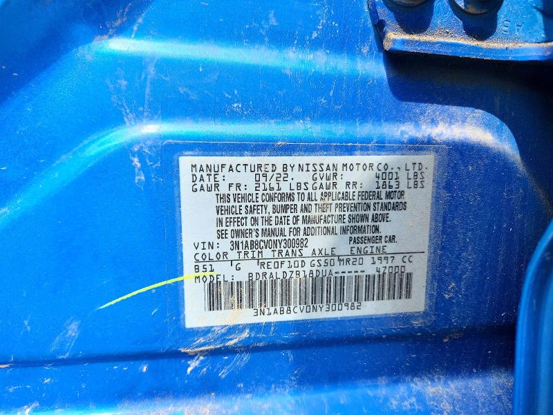 Продажа на аукционе авто 2022 Nissan Sentra, vin: 3N1AB8CV0NY300982, номер лота: 49962696