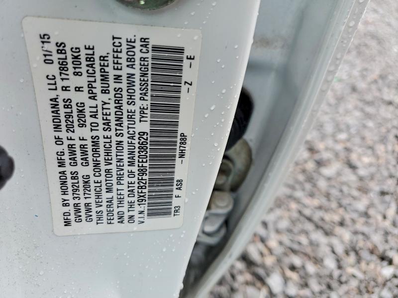 2015 Honda Civic მანქანა იყიდება აუქციონზე, vin: 19XFB2F98FE038629, აუქციონის ნომერი: 51447596
