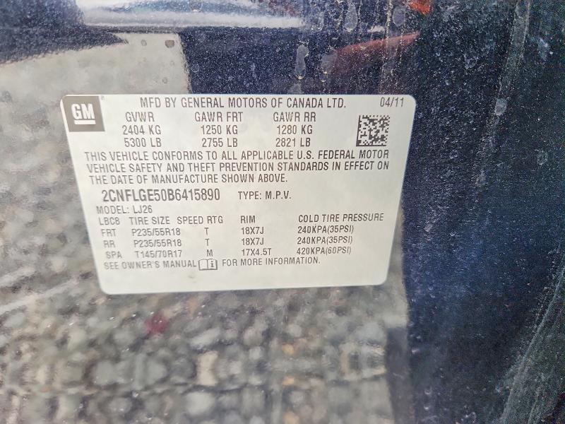 Продаж на аукціоні авто 2011 Chevrolet Equinox, vin: 2CNFLGE50B6415890, номер лоту: 52187316