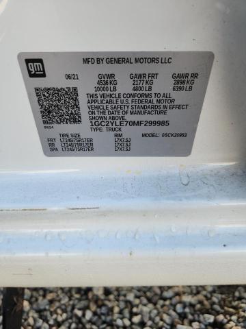 48590556 :رقم المزاد ، 1GC2YLE70MF299985 vin ، 2021 Chevrolet Silverado مزاد بيع