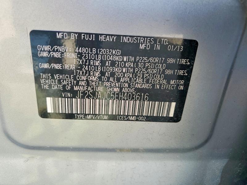 Aukcja sprzedaży 2014 Subaru Forester, vin: JF2SJAJC5EH403616, numer aukcji: 49610286