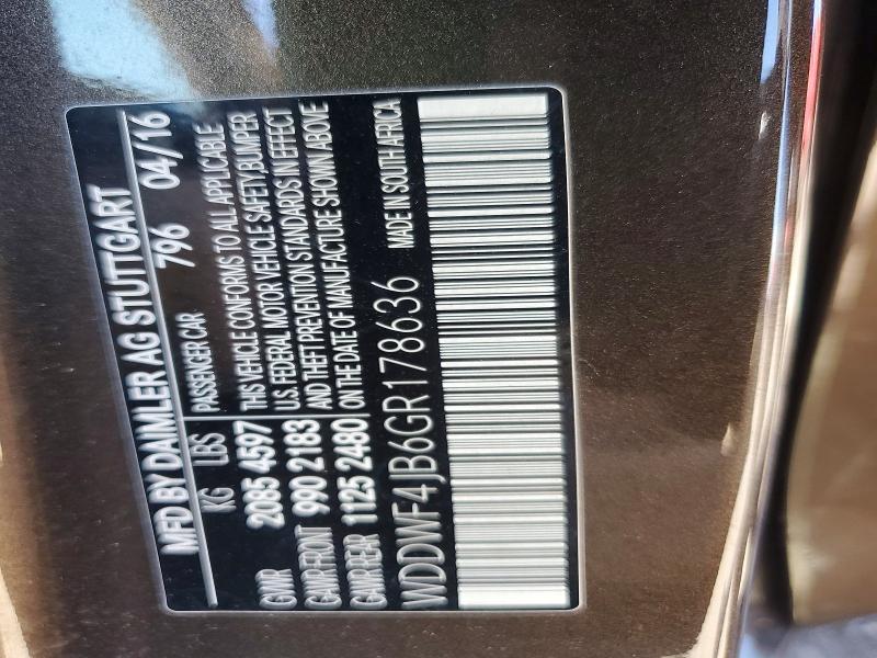 Aukcja sprzedaży 2016 Mercedes-benz C, vin: WDDWF4JB6GR178636, numer aukcji: 51666686
