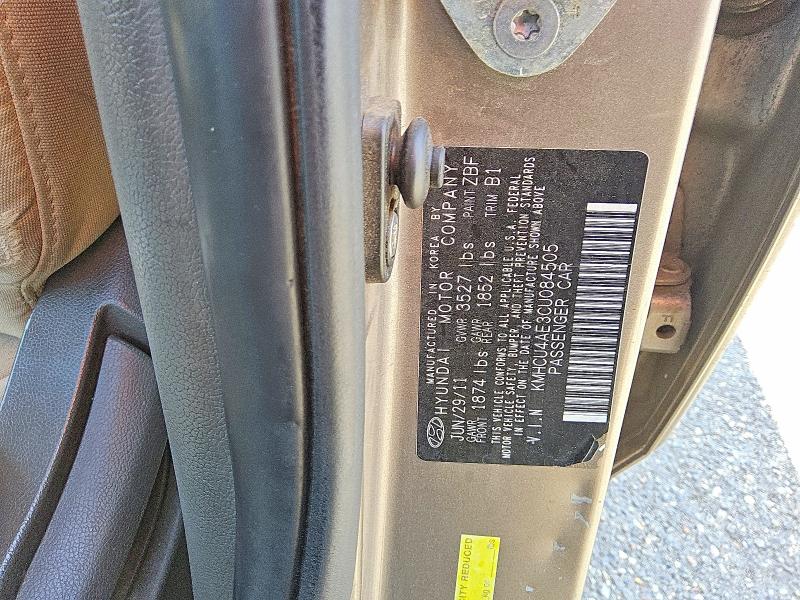 48653906 :رقم المزاد ، KMHCU4AE3CU084505 vin ، 2012 Hyundai Accent مزاد بيع