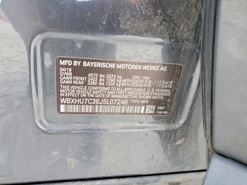 49013246 :رقم المزاد ، WBXHU7C36J5L07248 vin ، 2018 Bmw X1 مزاد بيع