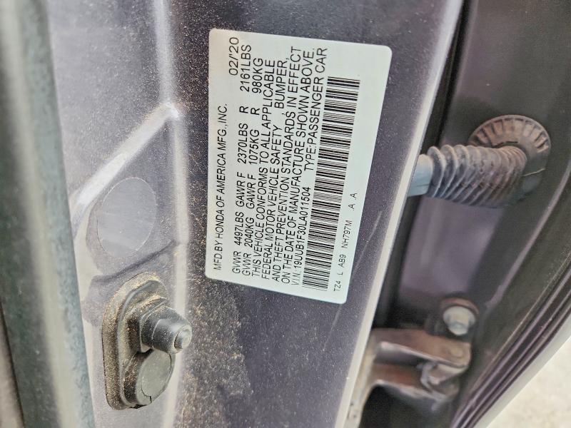 2020 Acura Tlx მანქანა იყიდება აუქციონზე, vin: 19UUB1F30LA011504, აუქციონის ნომერი: 51339186