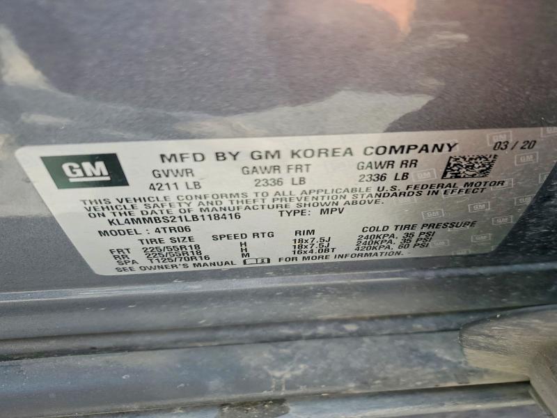 Aukcja sprzedaży 2020 Buick Encore Gx, vin: KL4MMBS21LB118416, numer aukcji: 50999996