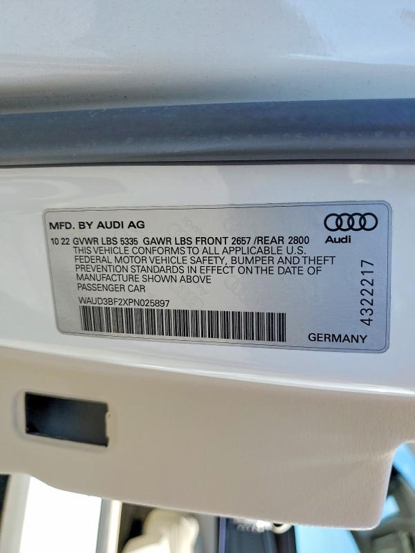 Продажа на аукционе авто 2023 Audi A6, vin: WAUD3BF2XPN025897, номер лота: 48821006