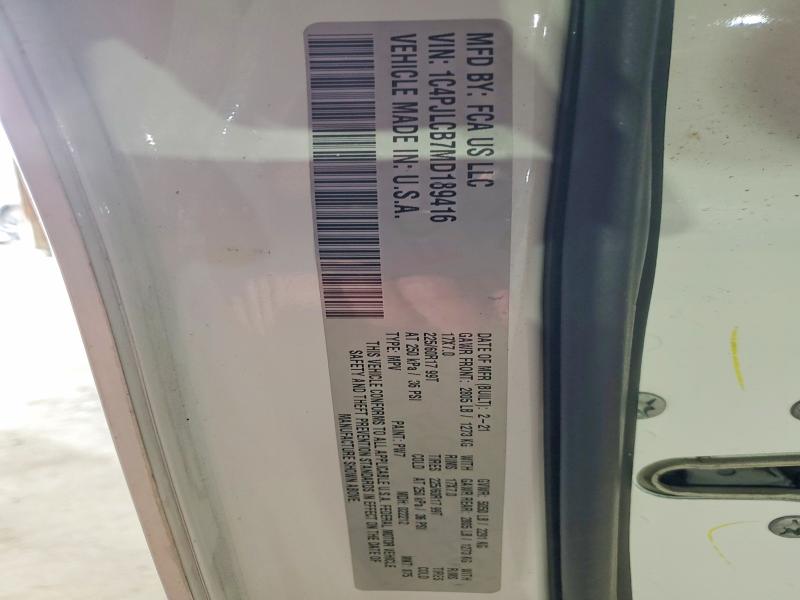 2021 Jeep Cherokee მანქანა იყიდება აუქციონზე, vin: 1C4PJLCB7MD189416, აუქციონის ნომერი: 50288846