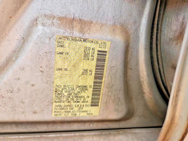 2014 Niss Altima მანქანა იყიდება აუქციონზე, vin: 1N4AL3APXEC183430, აუქციონის ნომერი: 49643046