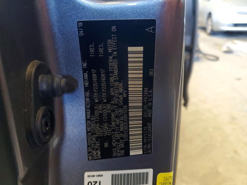 2018 Toyota Sienna მანქანა იყიდება აუქციონზე, vin: 5TDYZ3DC6JS941028, აუქციონის ნომერი: 50369216
