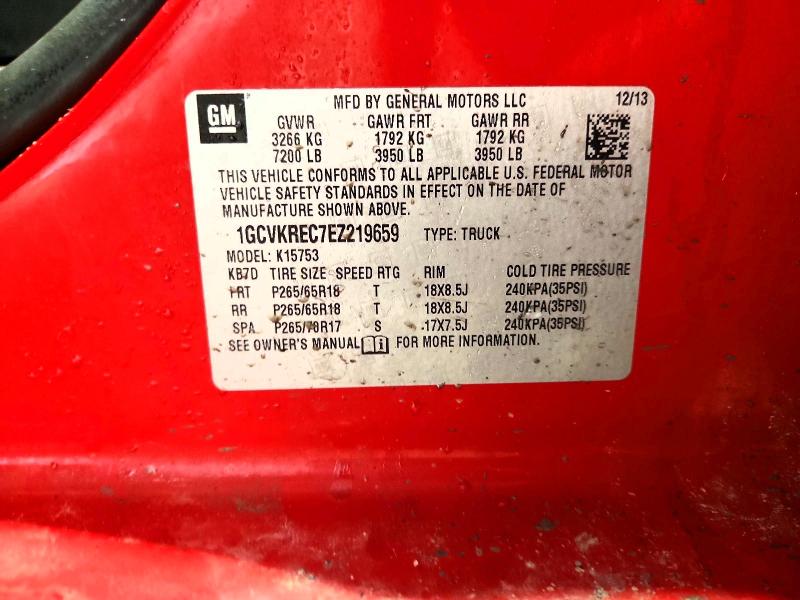 2014 Chevrolet Silverado მანქანა იყიდება აუქციონზე, vin: 1GCVKREC7EZ219659, აუქციონის ნომერი: 50156836