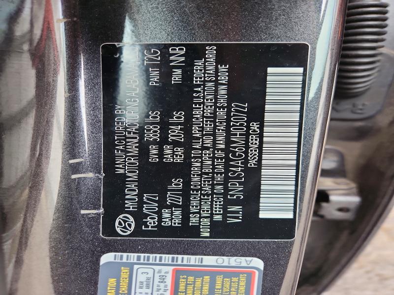 Продажа на аукционе авто 2021 Hyundai Elantra, vin: 5NPLS4AG6MH030722, номер лота: 49576636