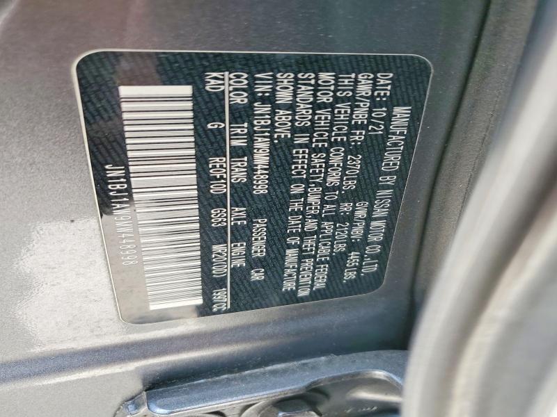 50708576 :رقم المزاد ، JN1BJ1AW9MW448998 vin ، 2021 Nissan Rogue Sport مزاد بيع