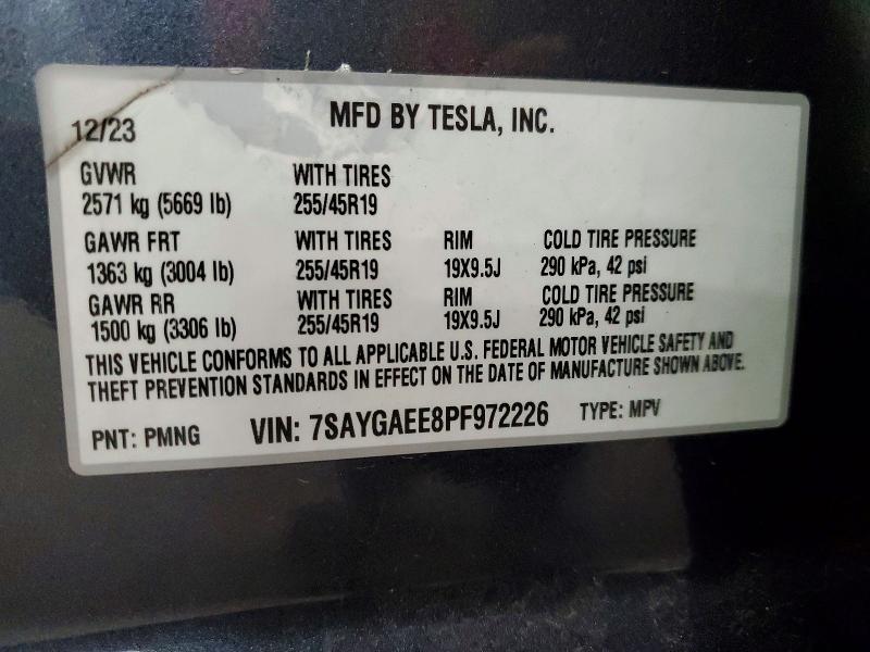 Aukcja sprzedaży 2023 Tesla Mdl Y, vin: 7SAYGAEE8PF972226, numer aukcji: 49795296