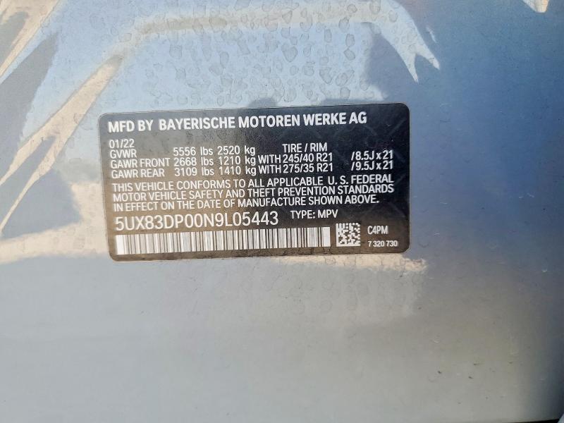 Продажа на аукционе авто 2022 Bmw X3, vin: 5UX83DP00N9L05443, номер лота: 50960806