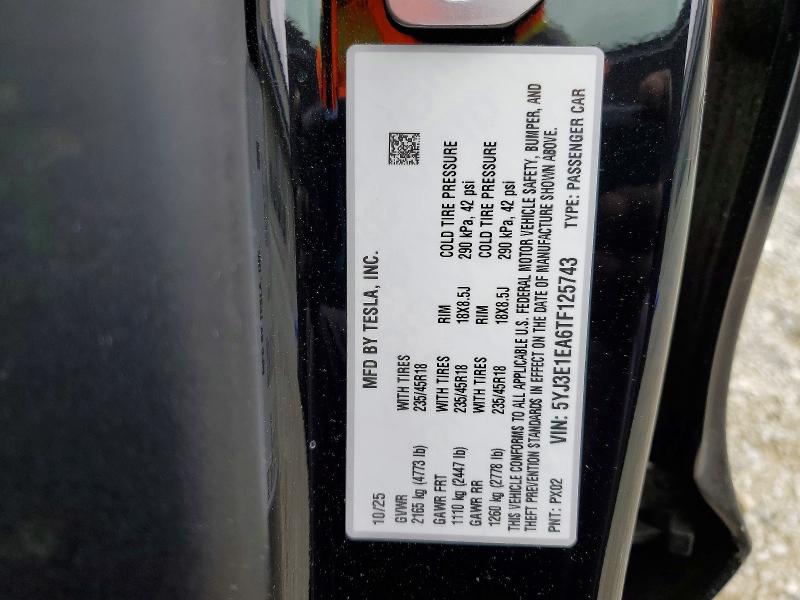 Продажа на аукционе авто 2026 Tesla Model 3, vin: 5YJ3E1EA6TF125743, номер лота: 51656476