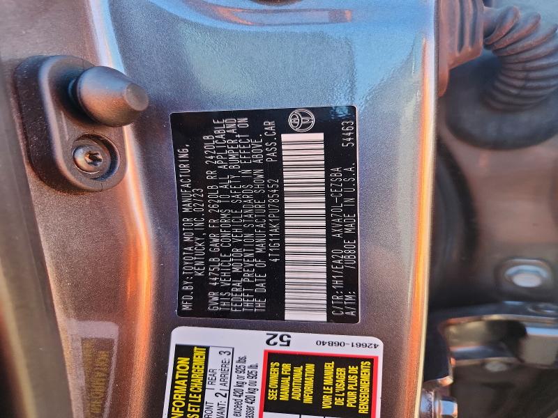 50699896 :رقم المزاد ، 4T1G11AK1PU785452 vin ، 2023 Toyota Camry مزاد بيع