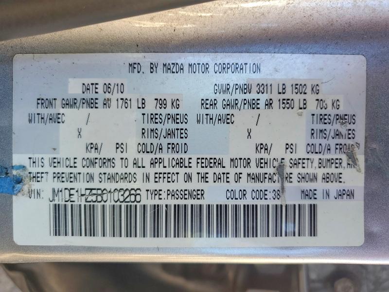 50941126 :رقم المزاد ، JM1DE1HZ5B0103266 vin ، 2011 Mazda Mazda2 مزاد بيع
