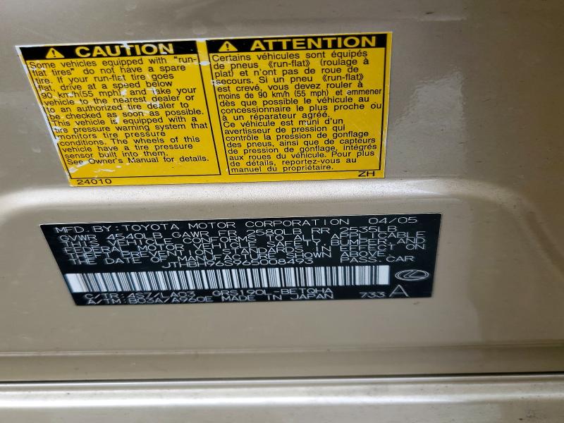Aukcja sprzedaży 2006 Lexus Gs, vin: JTHBH96S965008493, numer aukcji: 50529586