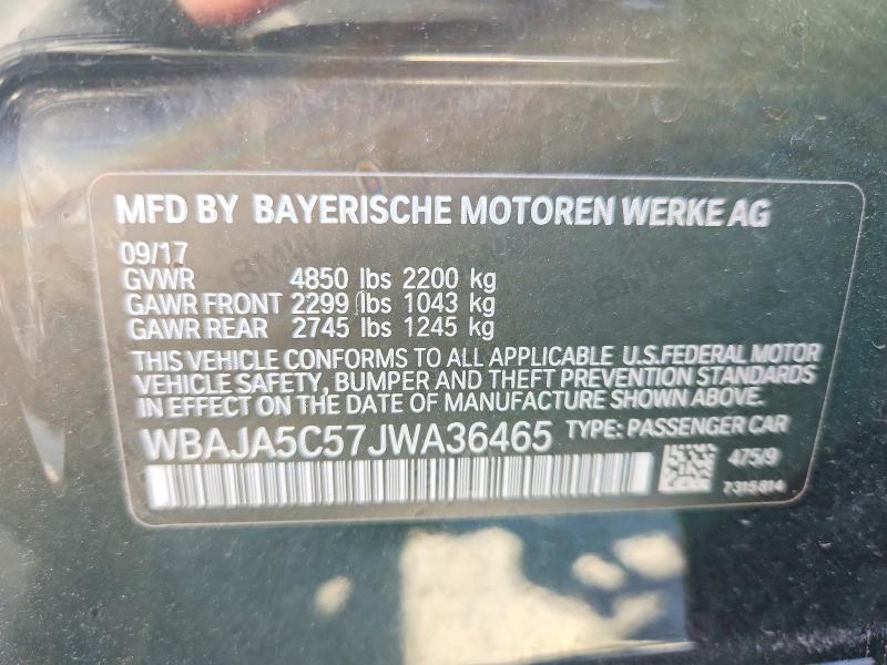 Продаж на аукціоні авто 2018 Bmw 530, vin: WBAJA5C57JWA36465, номер лоту: 50665966