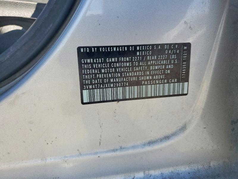 Aukcja sprzedaży 2014 Volkswagen Jetta, vin: 3VW4T7AJXEM290774, numer aukcji: 49670696