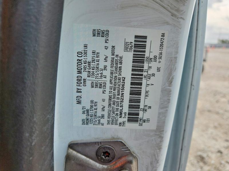 Aukcja sprzedaży 2022 Ford Transit Connect, vin: NM0LS7S23N1506242, numer aukcji: 49678376