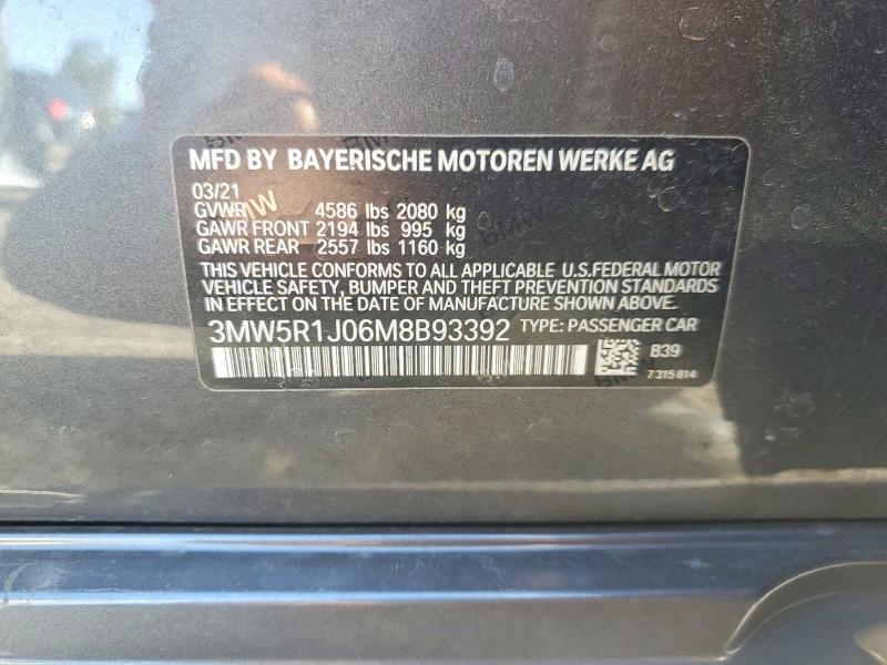 Продажа на аукционе авто 2021 Bmw 330i, vin: 3MW5R1J06M8B93392, номер лота: 49153536