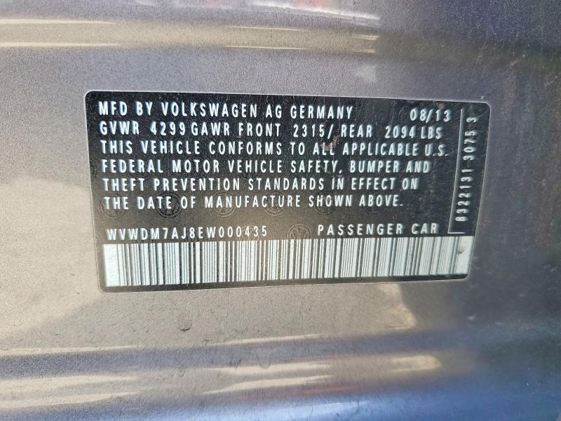 49500156 :رقم المزاد ، WVWDM7AJ8EW000435 vin ، 2014 Volkswagen Golf مزاد بيع