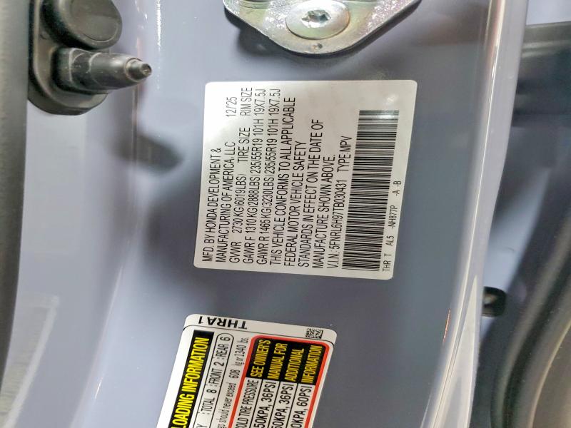 51709436 :رقم المزاد ، 5FNRL6H97TB030431 vin ، 2026 Honda Odyssey مزاد بيع