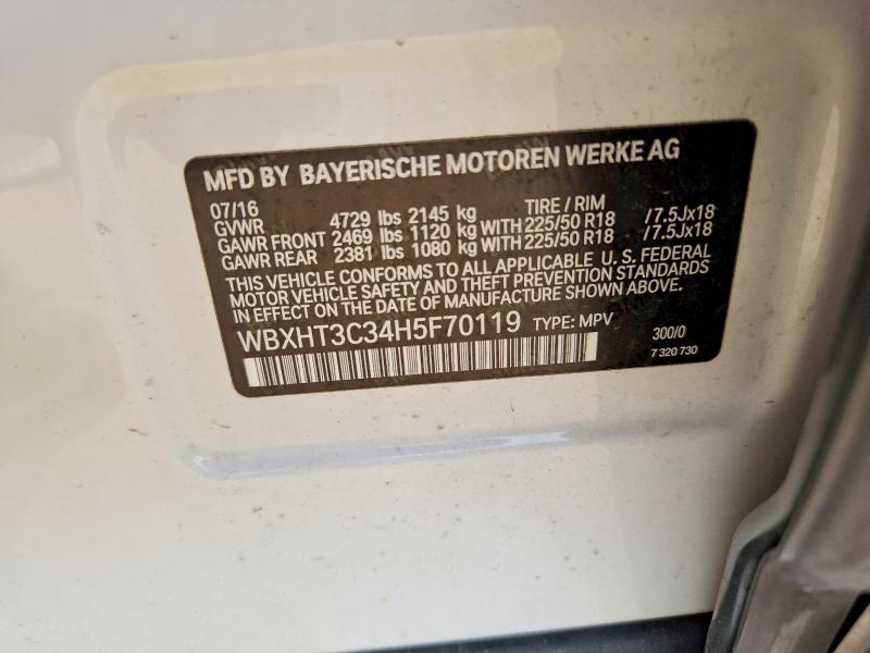 Aukcja sprzedaży 2017 Bmw X1, vin: WBXHT3C34H5F70119, numer aukcji: 50985716
