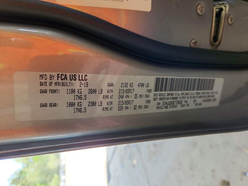 Aukcja sprzedaży 2019 Jeep Compass, vin: 3C4NJDDB3KT728522, numer aukcji: 51250796