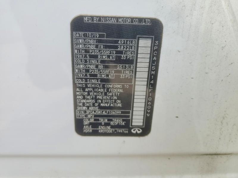 Продажа на аукционе авто 2020 Infiniti Qx50, vin: 3PCAJ5M14LF106099, номер лота: 49335986