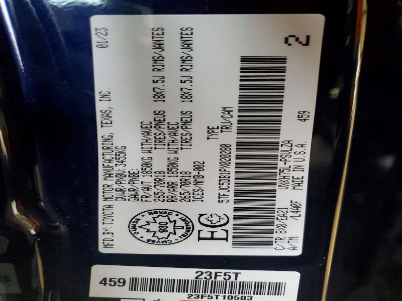 Продаж на аукціоні авто 2023 Toyota Tundra, vin: 5TFJC5DB1PX020280, номер лоту: 46449266