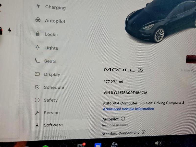 2023 Tesla Model 3 მანქანა იყიდება აუქციონზე, vin: 5YJ3E1EA9PF450716, აუქციონის ნომერი: 50176346