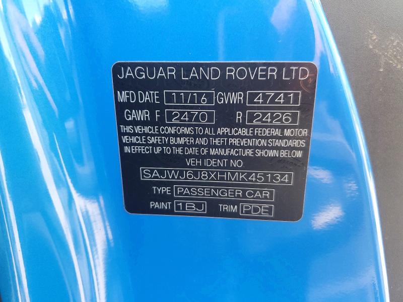 Продажа на аукционе авто 2017 Jaguar F-type, vin: SAJWJ6J8XHMK45134, номер лота: 49003526
