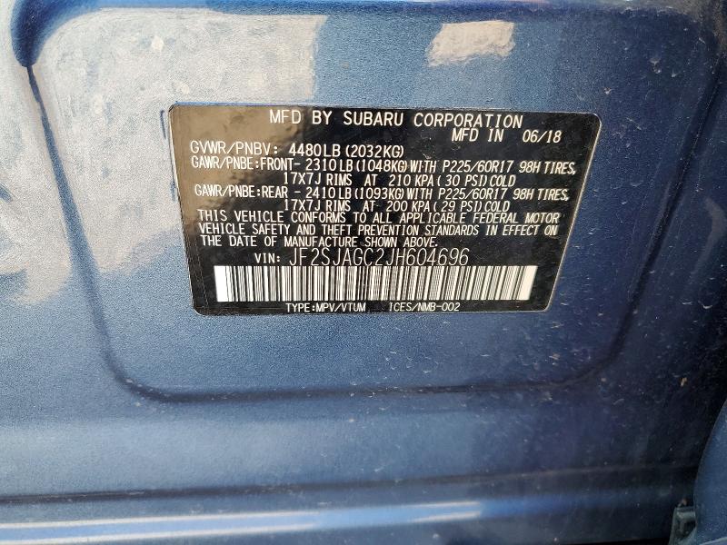 Aukcja sprzedaży 2018 Subaru Forester, vin: JF2SJAGC2JH604696, numer aukcji: 49261376