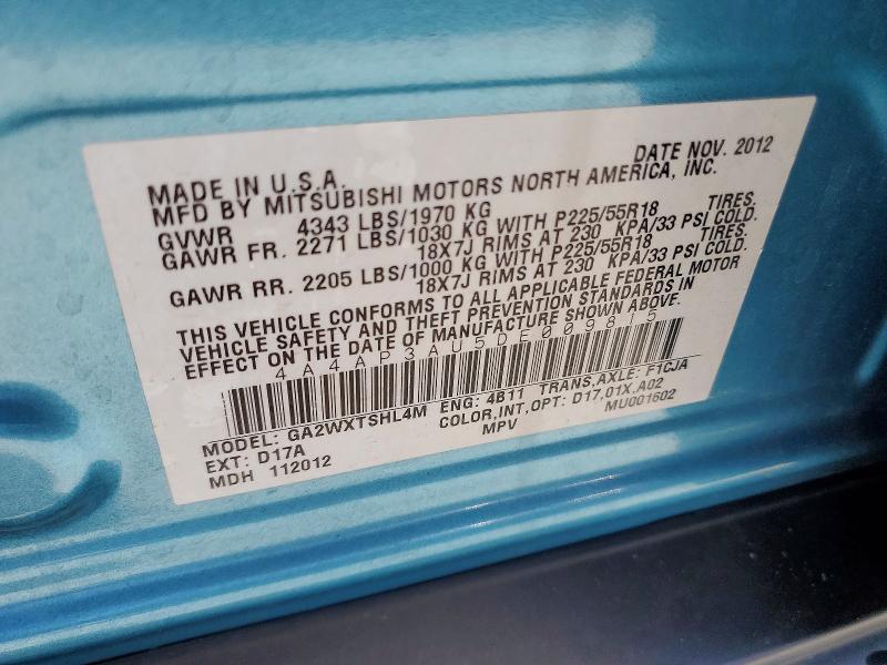 Продаж на аукціоні авто 2013 Mitsubishi Outlander Sport, vin: 4A4AP3AU5DE009815, номер лоту: 51819346