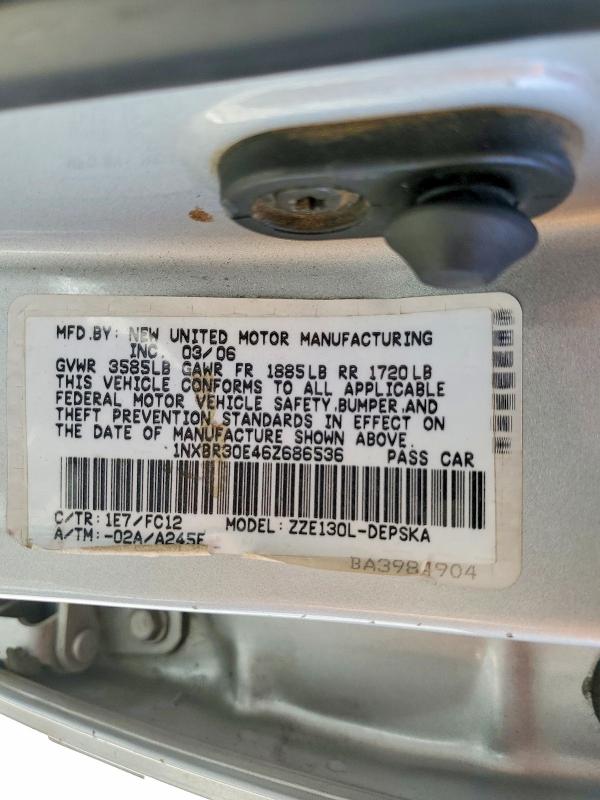 Aukcja sprzedaży 2006 Toyota Corolla, vin: 1NXBR30E46Z686536, numer aukcji: 51865786