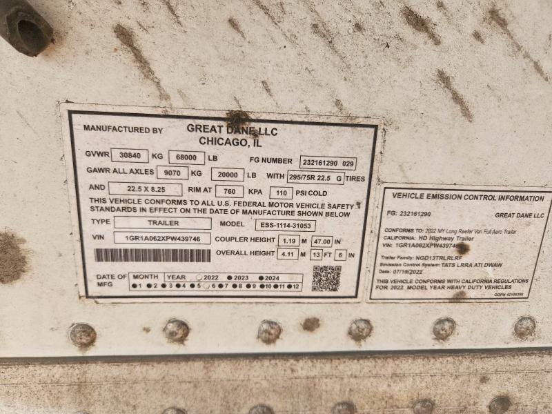 Продаж на аукціоні авто 2023 Great Dane Unknown, vin: 1GR1A062XPW439746, номер лоту: 55246526
