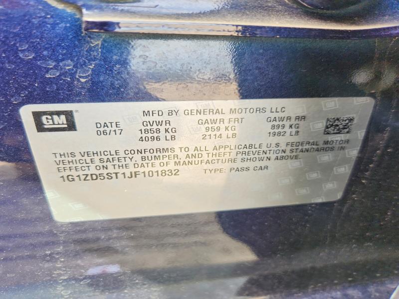 2018 Chevrolet Malibu მანქანა იყიდება აუქციონზე, vin: 1G1ZD5ST1JF101832, აუქციონის ნომერი: 51095846