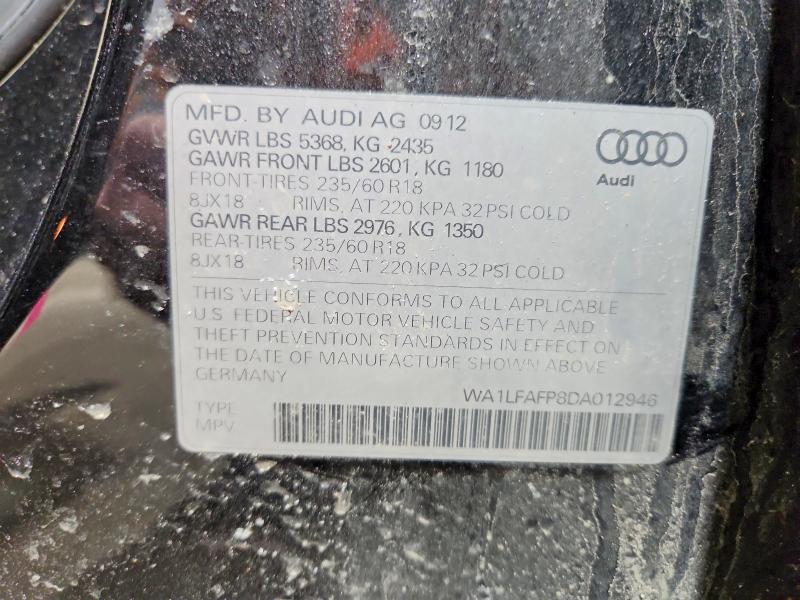 Продаж на аукціоні авто 2013 Audi Q5, vin: WA1LFAFP8DA012946, номер лоту: 48921736