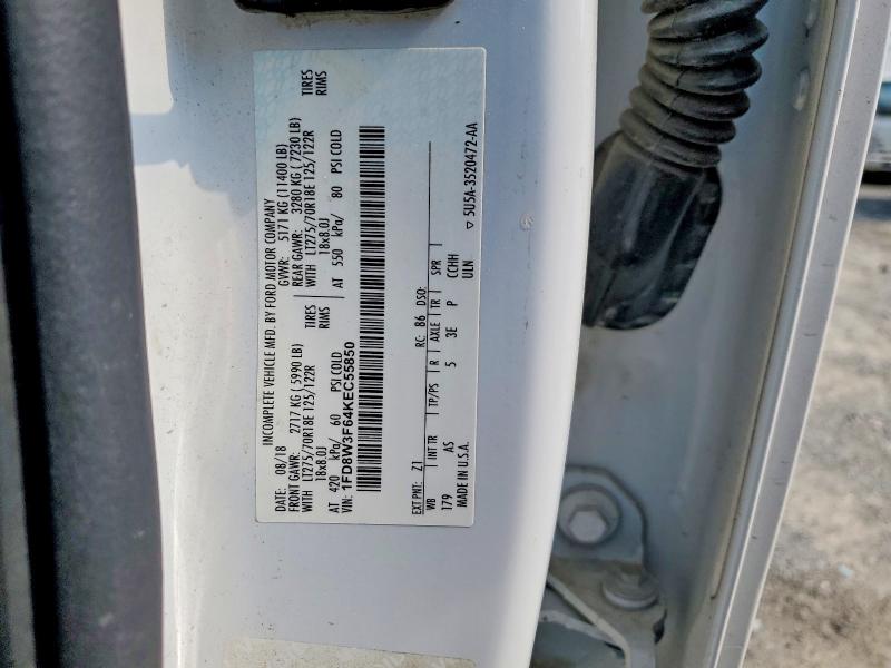 50745786 :رقم المزاد ، 1FD8W3F64KEC55850 vin ، 2019 Ford F350 مزاد بيع