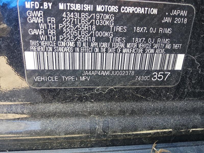 Продаж на аукціоні авто 2018 Mitsubishi Outlander Sport, vin: JA4AP4AW4JU002378, номер лоту: 51064546
