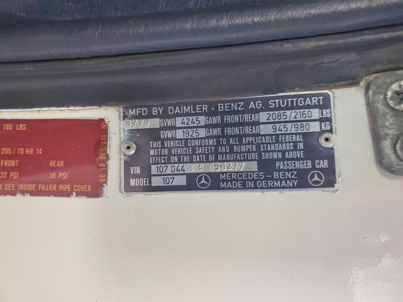 1979 Mercedes Benz Sl Sl450 მანქანა იყიდება აუქციონზე, vin: 10704412058277, აუქციონის ნომერი: 51654056